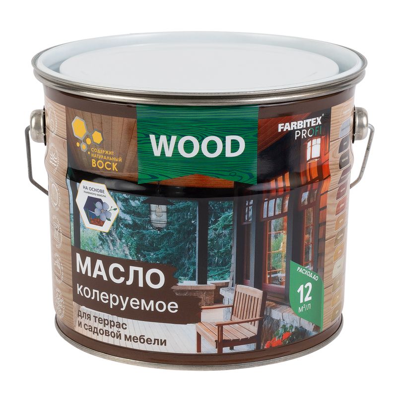 Масло для террас и садовой мебели Farbitex дымчато-серое матовое 3л