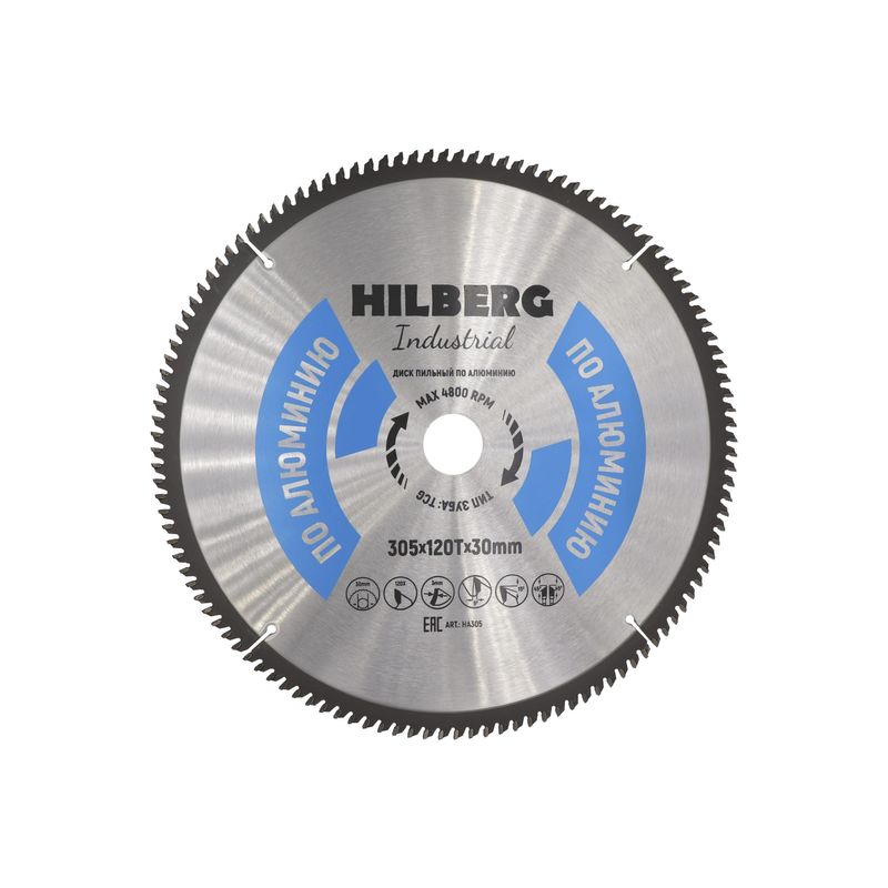 Диск пильный по алюминию Hilberg 305×120T-30