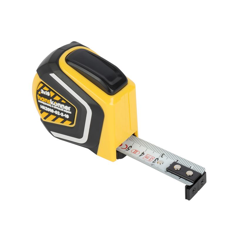 Рулетка 3мх19мм автостоп, магнитный зацеп, двухсторонняя лента, Hanskonner