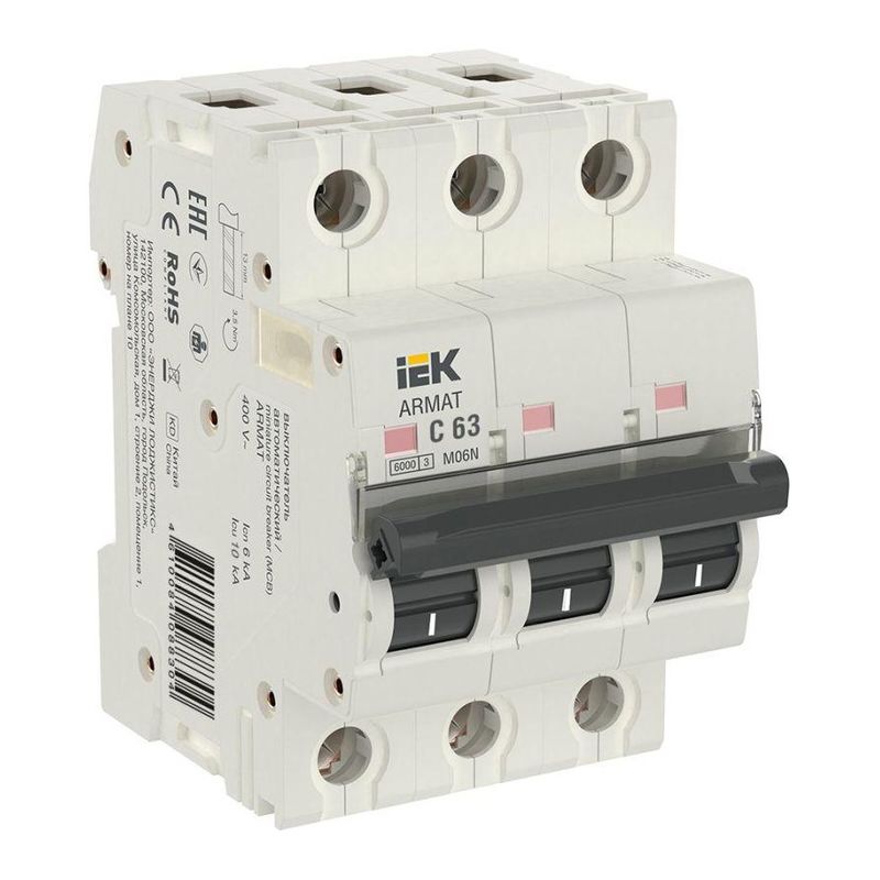 Выключатель автоматический трехполюсный C 63А 6кА ARMAT IEK