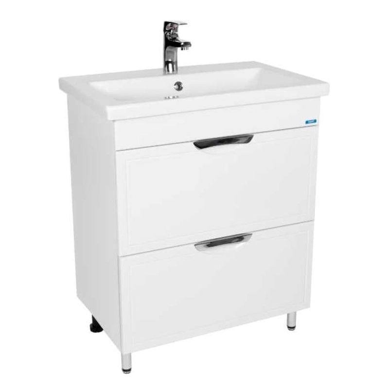 Тумба напольная Viant Лима 80 с раковиной Cersanit Como 80 белый