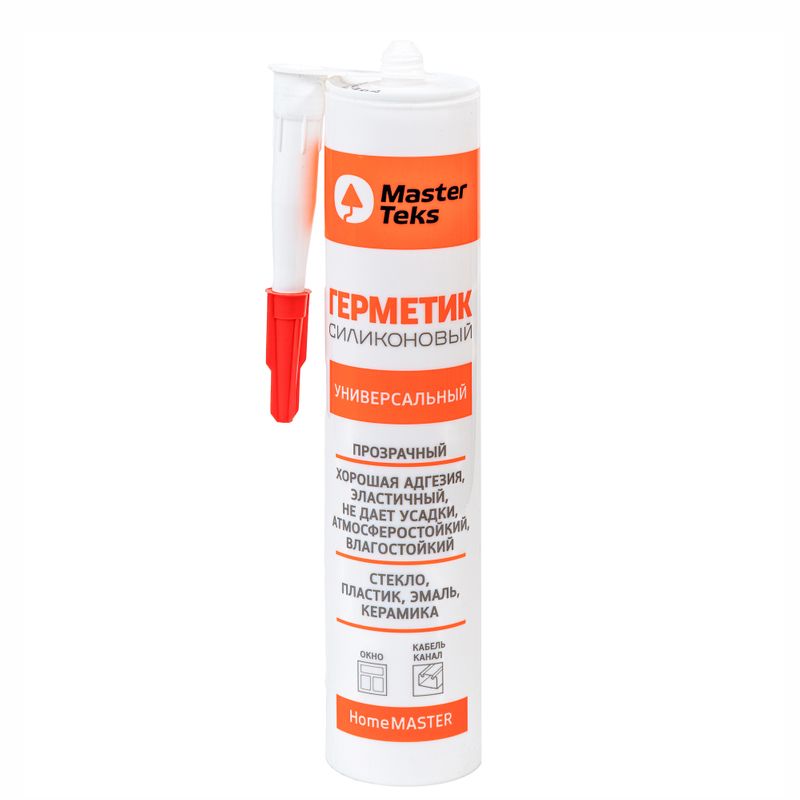 Герметик силиконовый универсальный MasterTeks прозрачный 260 мл ...