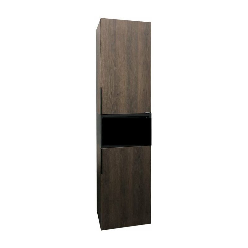 Шкаф пенал подвесной Comforty Франкфурт 40 дуб шоколадно коричневый