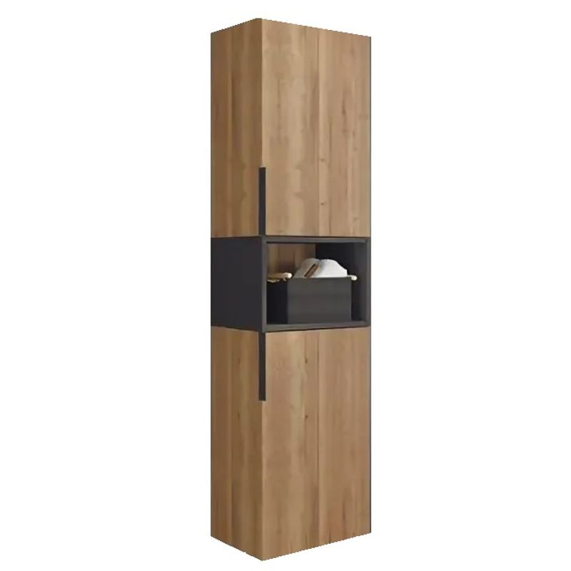 Шкаф пенал подвесной Comforty Штутгарт 40 дуб тёмно коричневый