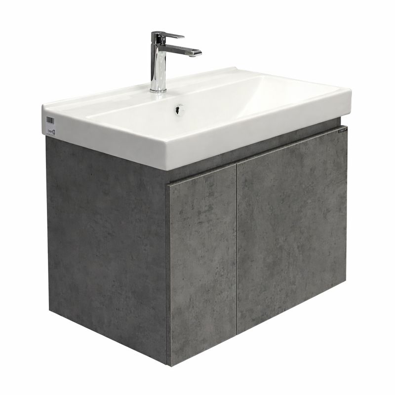 Тумба подвесная Comforty Осло-80 с раковиной Fest 80 бетон светлый