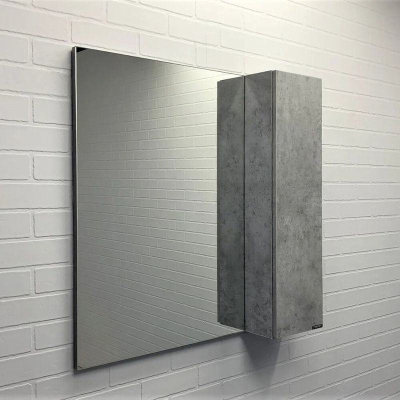 Зеркало шкаф Comforty Осло 80 бетон светлый