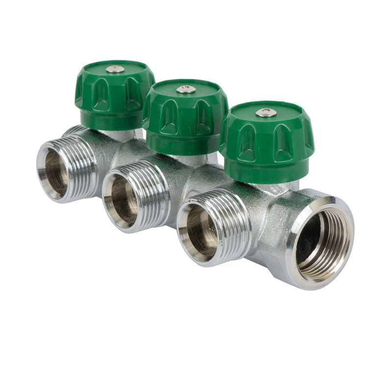 Коллектор регулирующий Stout 3/4", 3 отвода 3/4" евроконус