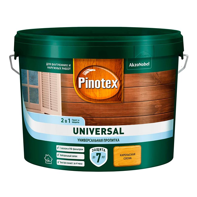 Пропитка 2в1 Pinotex Universal карельская сосна полуматовая 9л