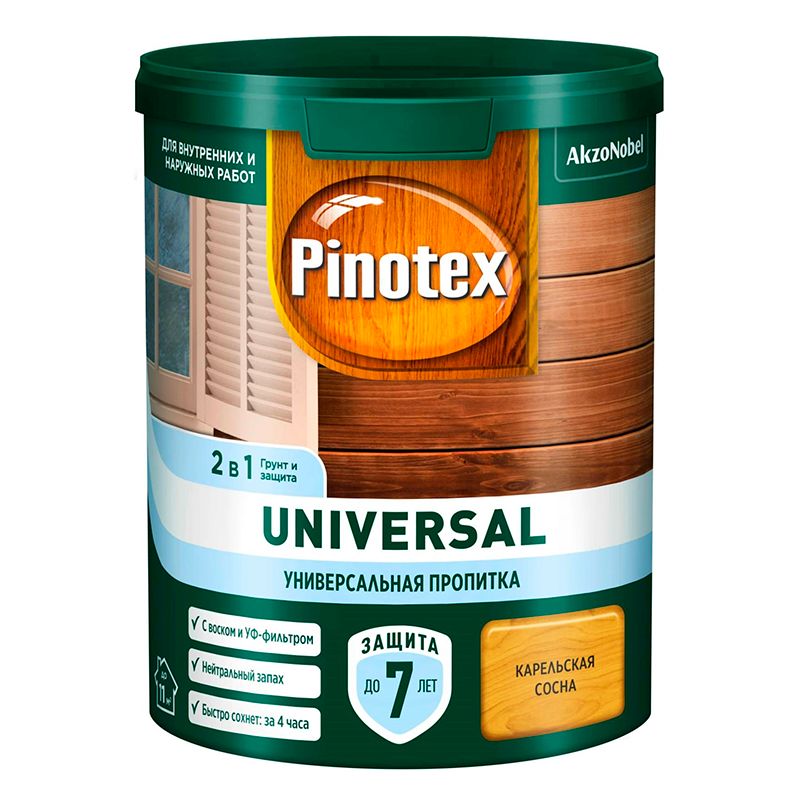 Пропитка Pinotex Universal 2 в 1 Карельская сосна 0,9 л