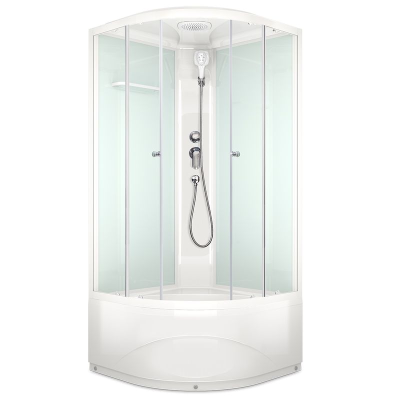 Душевая кабина Domani-spa Delight Slim высокий поддон 100х100см стекло матовое 4мм