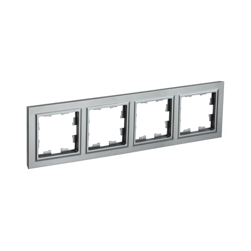 Рамка четырехместная Brite сталь IP20 IEK