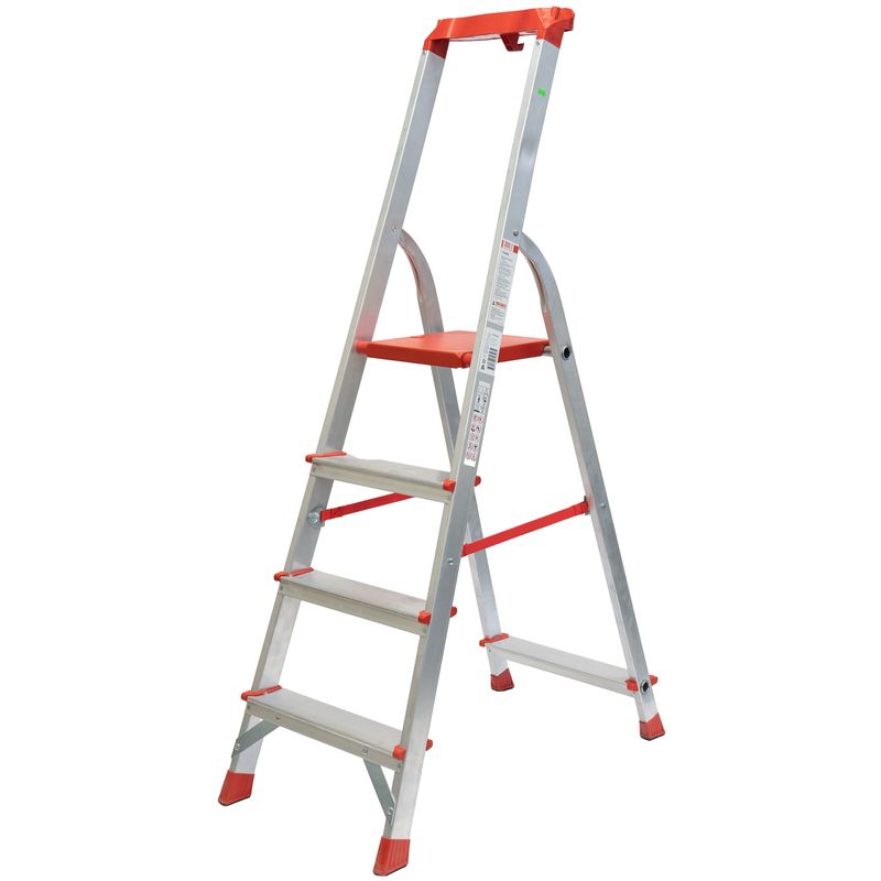 Стремянка алюминиевая 4 ступени профессиональная с органайзером 0,86м Новая высота