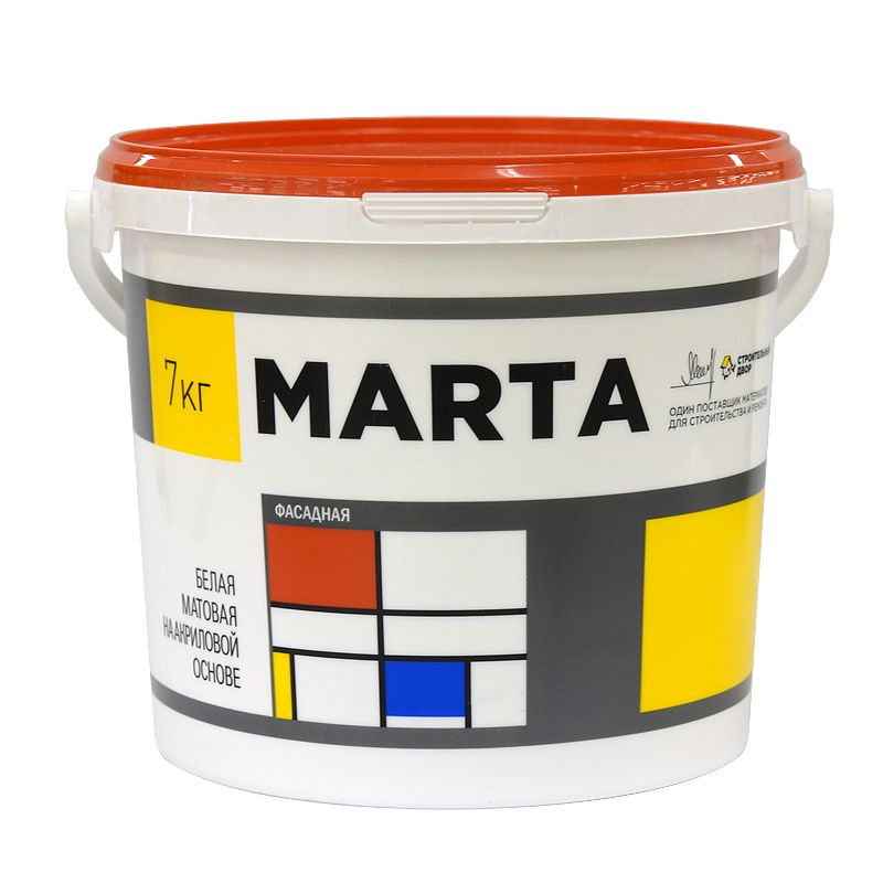 Краска фасадная MARTA белая, 7кг