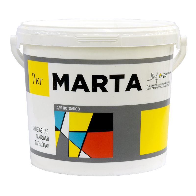 Краска для потолков MARTA белая 7 кг