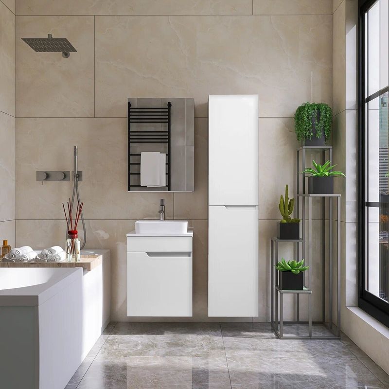 Зеркало шкаф Viant Куба 50 белый глянцевый