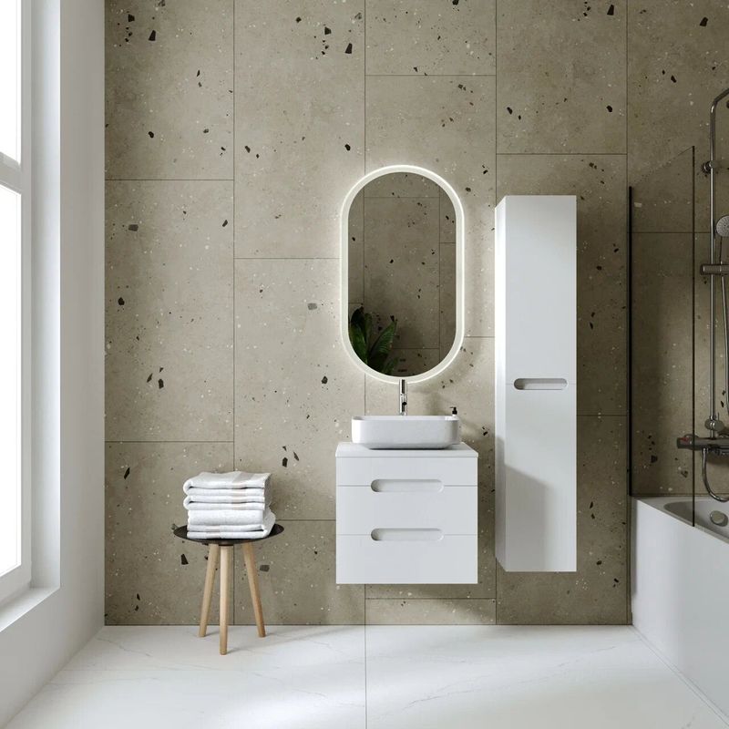 Шкаф пенал подвесной Viant Марсель 30 белый глянцевый