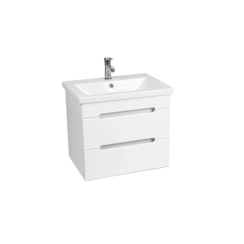 Тумба подвесная Viant Марсель 50 с раковиной COMO 50 белый глянцевый