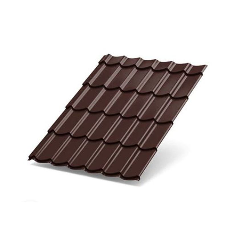 Металлочерепица Монтекристо-M 1200х800, 0,5 мм коричневый шоколад