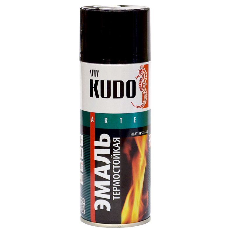 Эмаль аэрозольная термостойкая Kudo (до +800°С) черная (5002) 0,52л