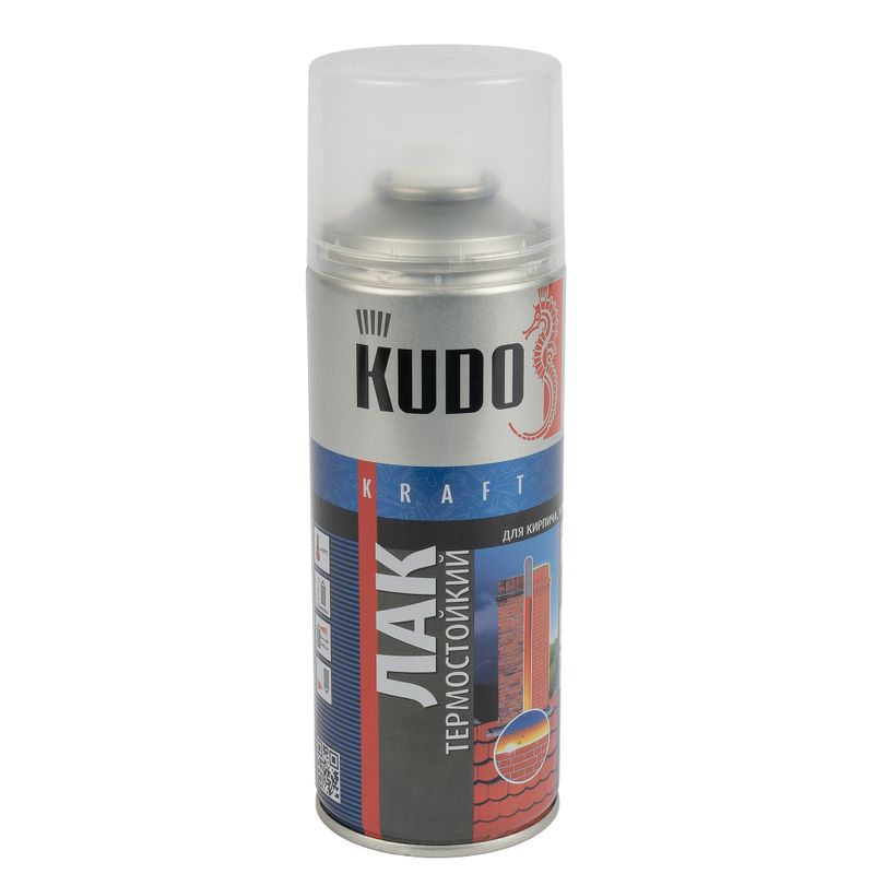 Лак аэрозольный термостойкий (до+250°С) KUDO (9006) 0,52л