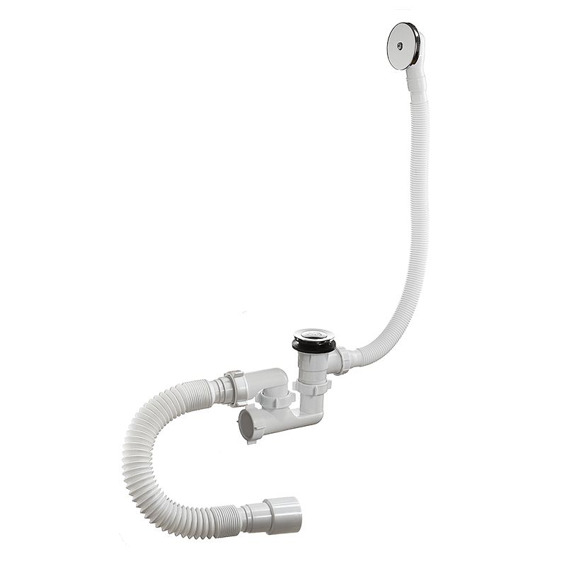 Сифон для ванны Орио регулируемый 1 1/2" х 40 с выпуском клик-клак и гибкой трубой А-25089