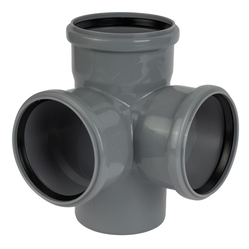 Крестовина канализационная двухплоскостная 110х110х110мм 87° RTP