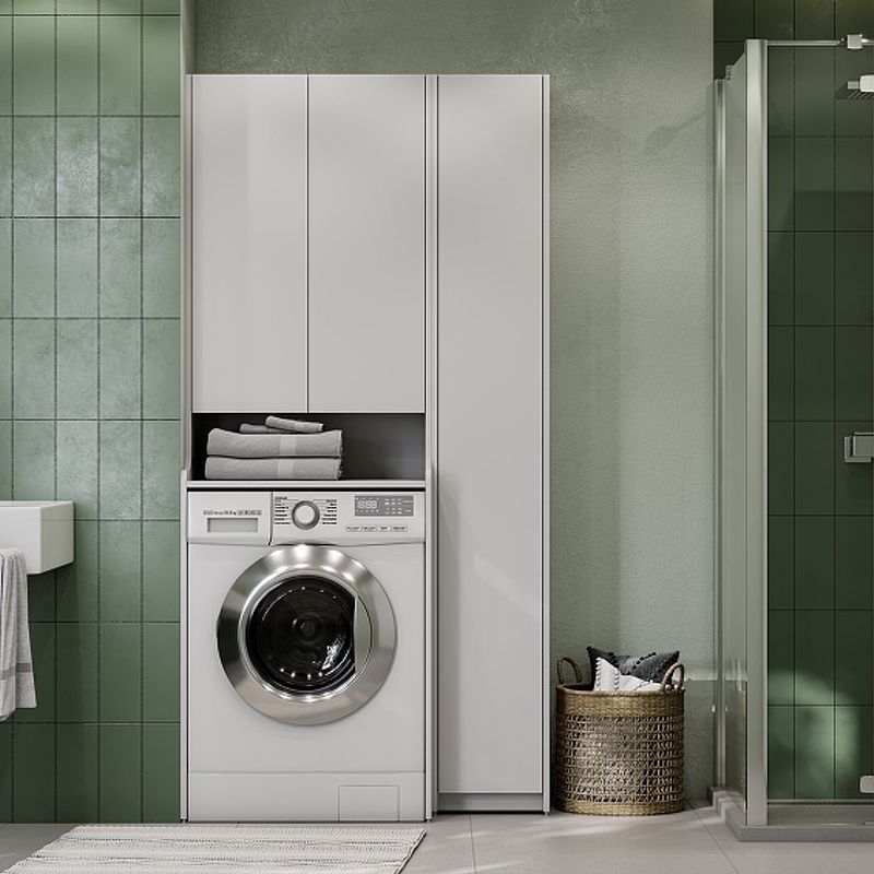 Шкаф под стиральную машину Акватон Лондри белый глянцевый