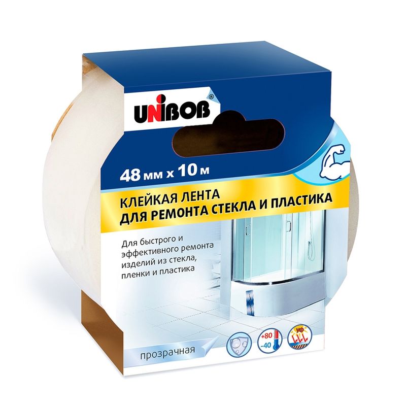 Лента клейкая для ремонта стекла и пластика Unibob 48 мм 10 м