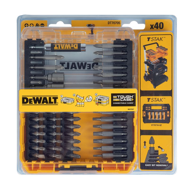 Набор бит DeWalt Tough case DT70705 в кейсе 40 шт