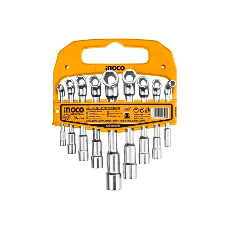 Ключи Ingco Г-образные торцевые 7-19 мм, набор 9 шт