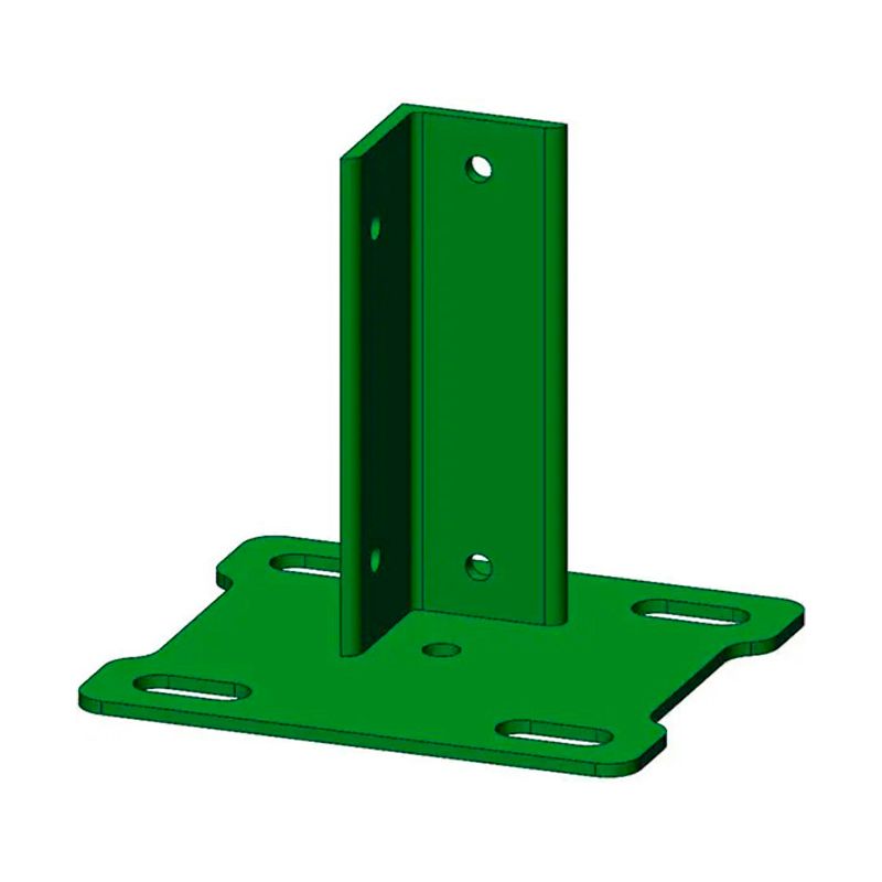 Фланец квадратный 148х148х4 мм 4 отверстия с уголком ПП RAL6005 с креплением