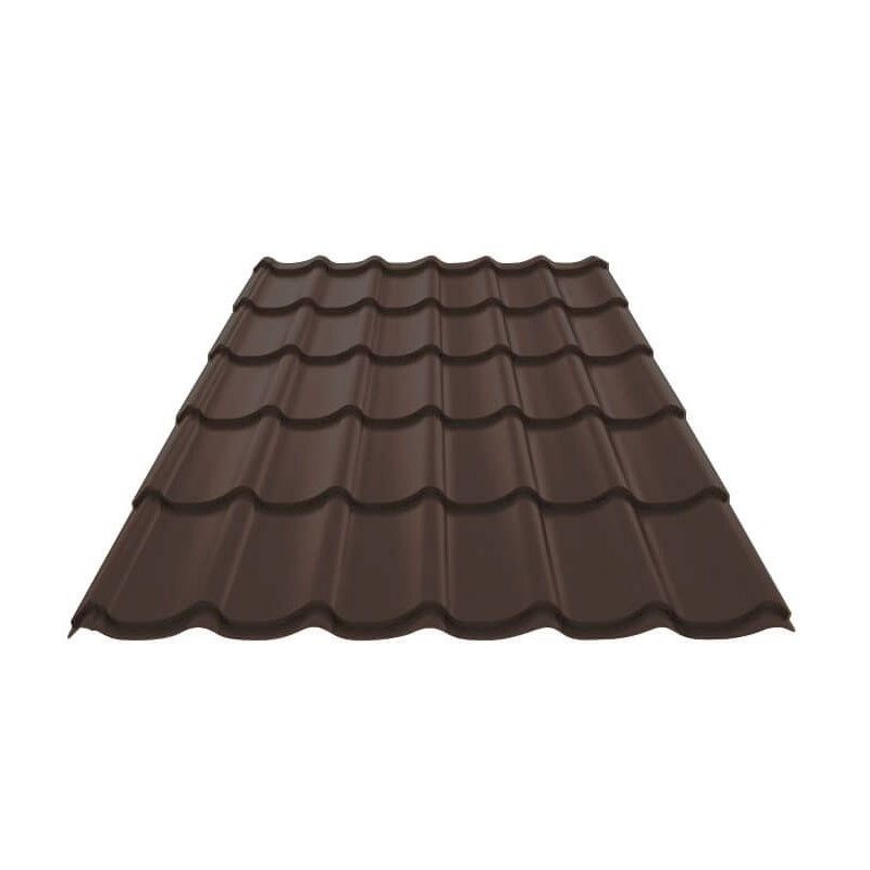 Лист кровельный декоративный Ламонтерра-Х 1190x3150 мм 0,45 мм коричневый шоколад
