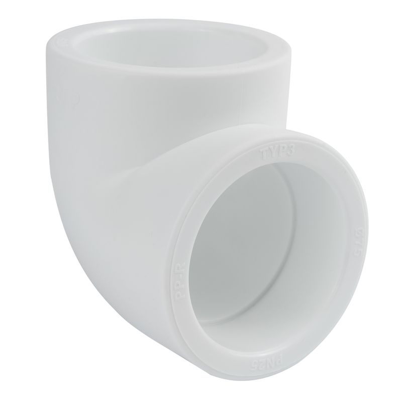 Угольник полипропиленовый 75мм 90° соединительный RTP