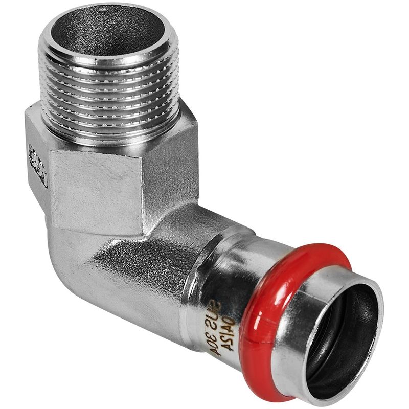 Пресс угольник переходной из нержавеющей стали НР 22х3/4" Rommer