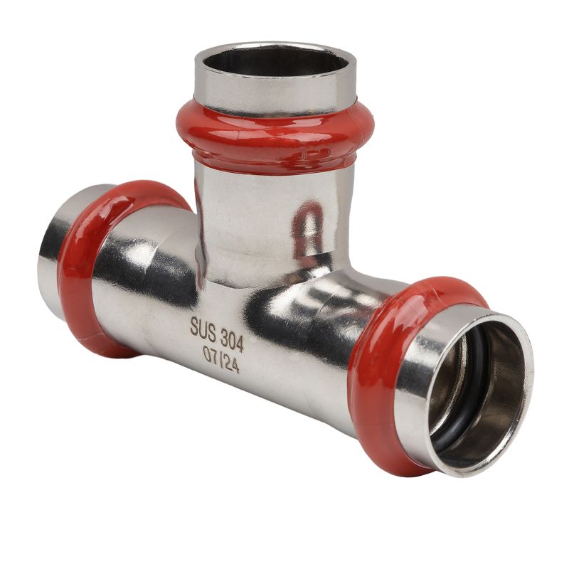 Пресс тройник соединительный из нержавеющей стали 22х22х22 мм Rommer