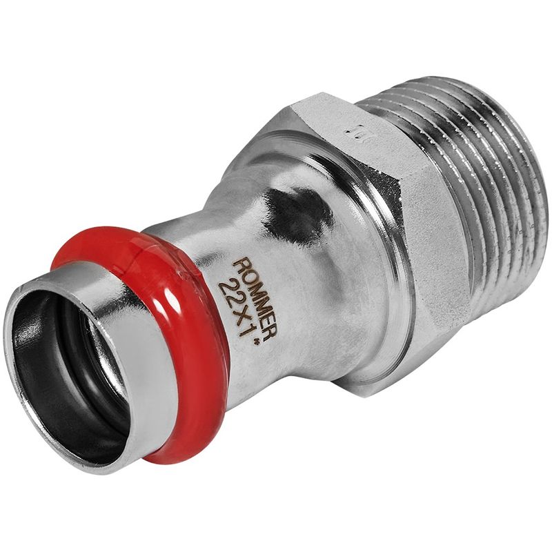 Пресс муфта переходная из нержавеющей стали НР 22х1" Rommer