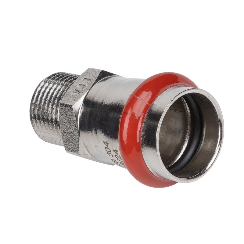 Пресс муфта переходная из нержавеющей стали НР 22х1/2" Rommer