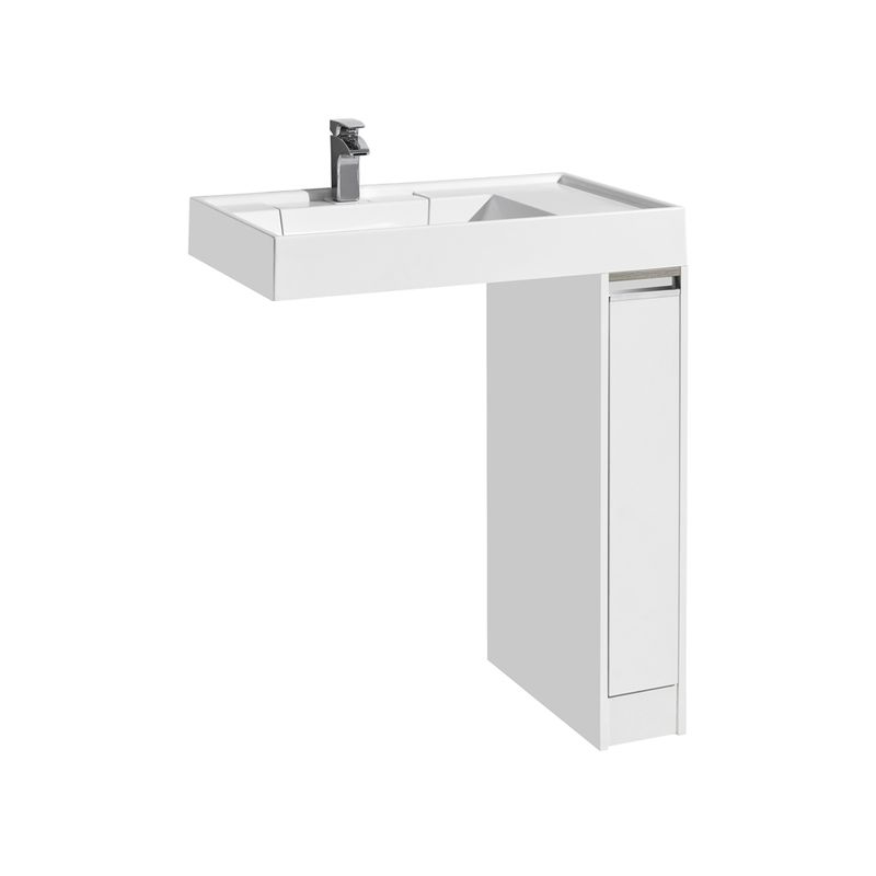 Тумба под стиральную машину Акватон Лондри 20 с раковиной Рейн 80 белый