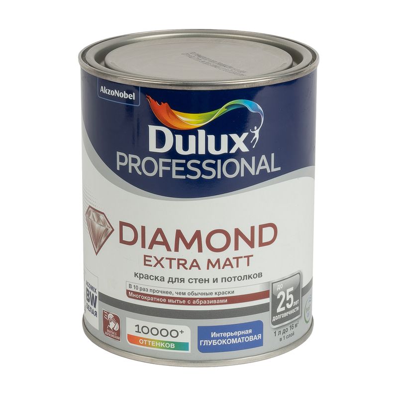 Краска Dulux Professional Diamond Extra Matt глубокоматовая база BW 1 л