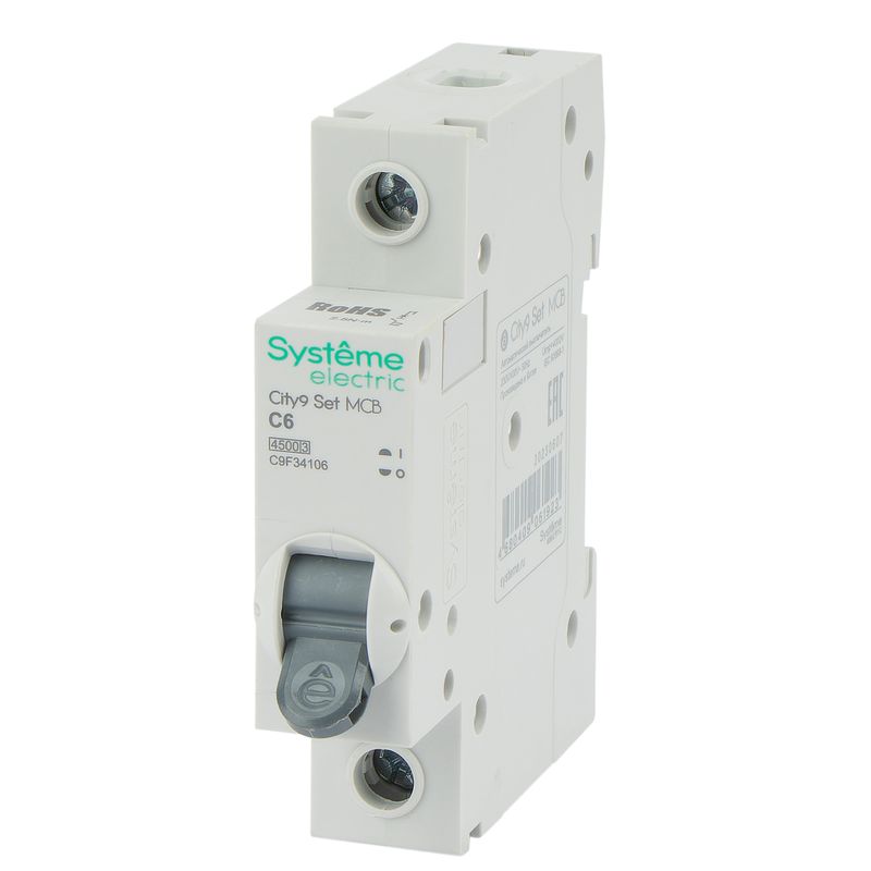 Выключатель автоматический однополюсный C 6А 4.5кА City9 Systeme Electric