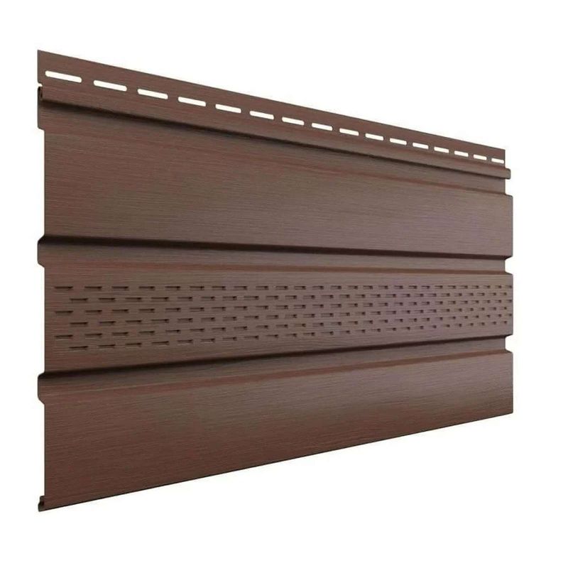 Софит виниловый Технониколь Оптима перфорированный 1х334мм каштан 3м