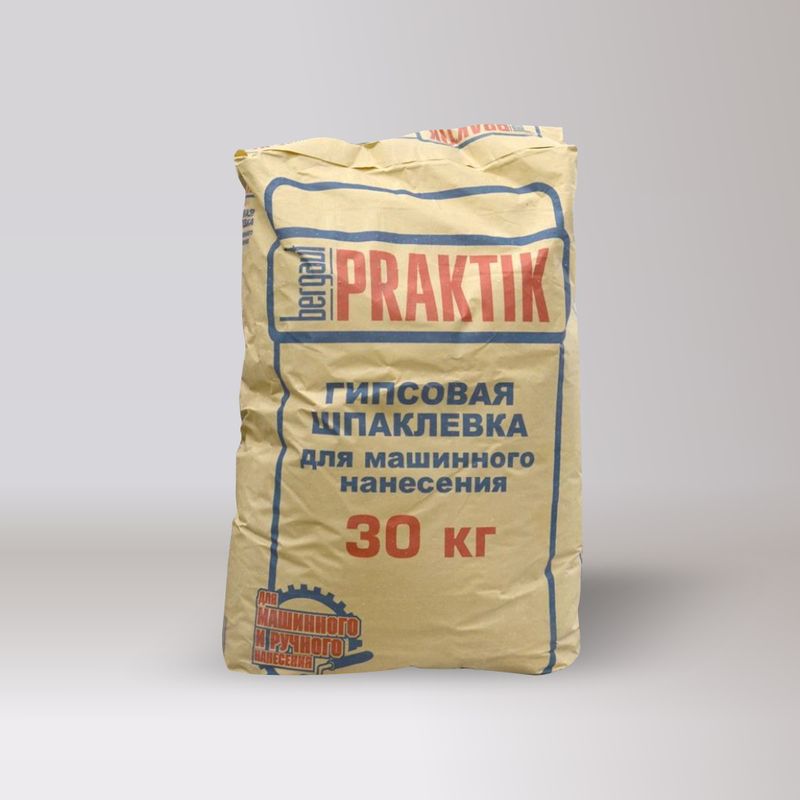 Шпаклевка гипсовая финишная для машинного нанесения Bergauf Praktik, 30 кг