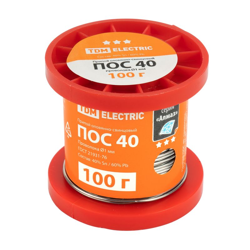 Припой TDM ПОС 40 1 мм 100 гр