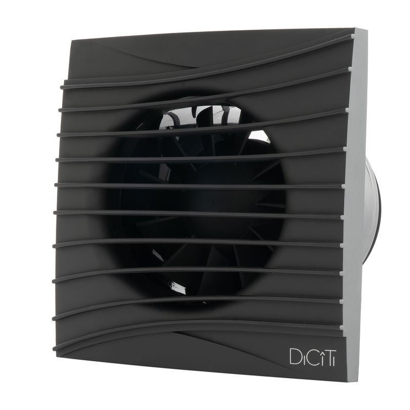 Вентилятор вытяжной D100 25дБ, 90м³/ч, с обратным клапаном SILENT 4C DiCiTi черный -матовый