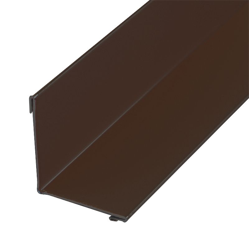 Планка угла внутреннего металлическая коричневый шоколад 50х50х3000 мм