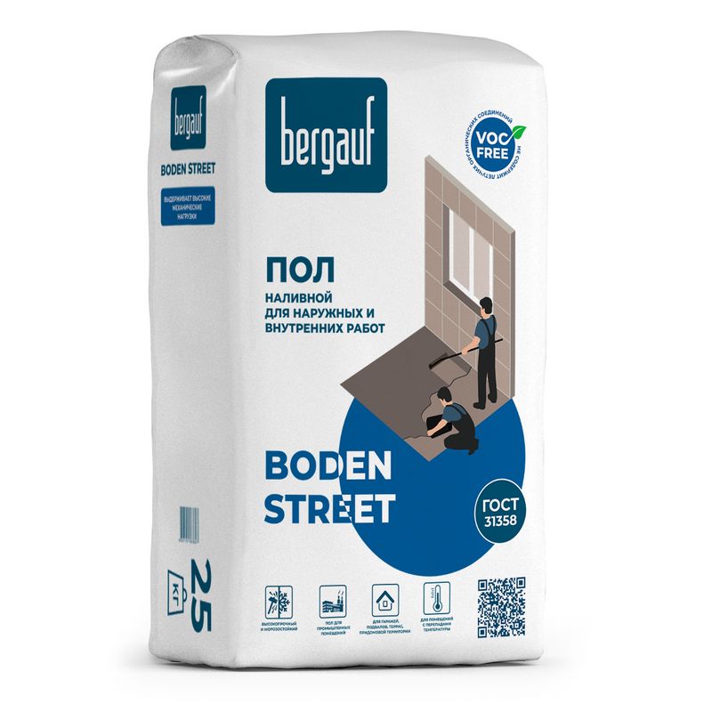 Ровнитель цементный Bergauf Boden Street 25 кг