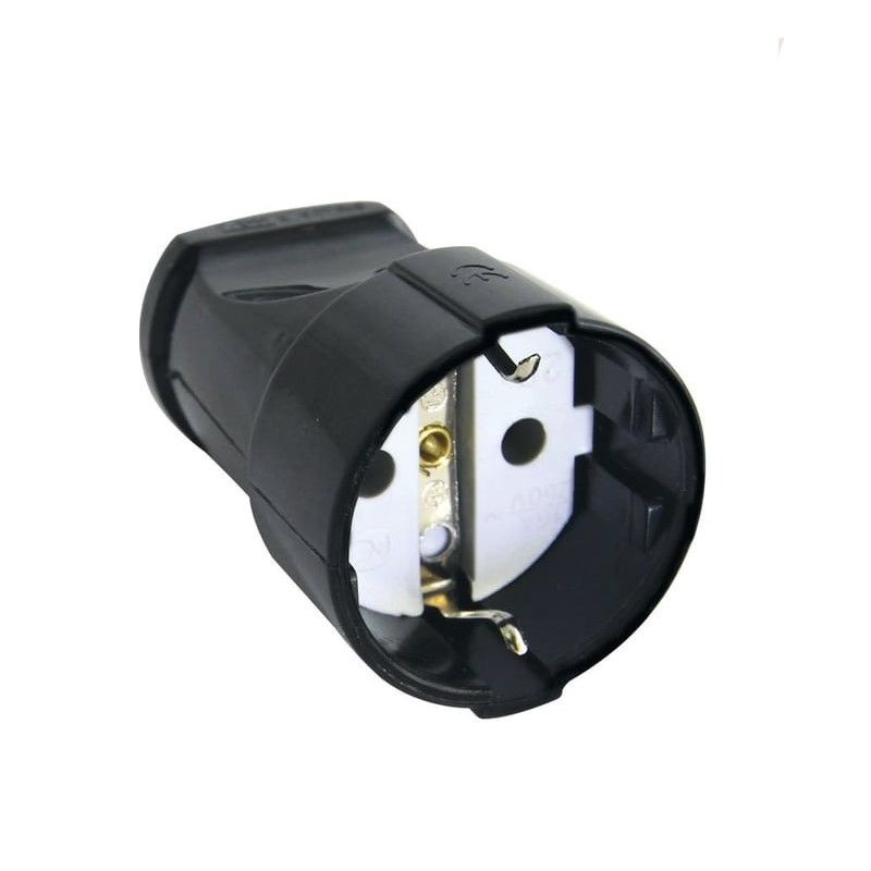 Розетка штепсельная с заземлением 16А 250 B IP20 черная TDM