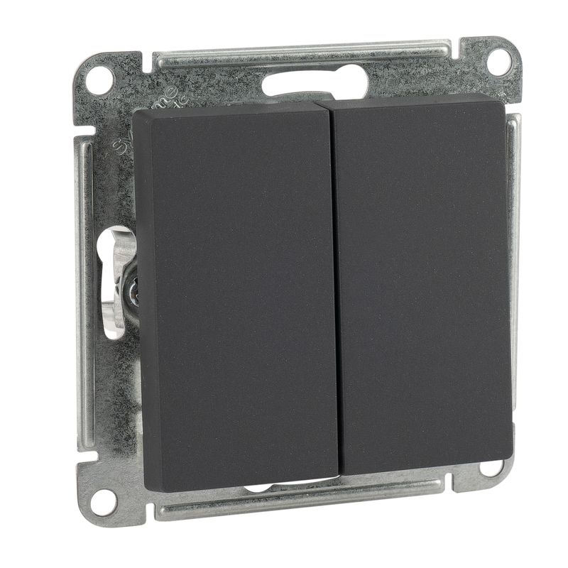 Механизм переключателя проходного двухклавишный AtlasDesign базальт IP20 Systeme Electric