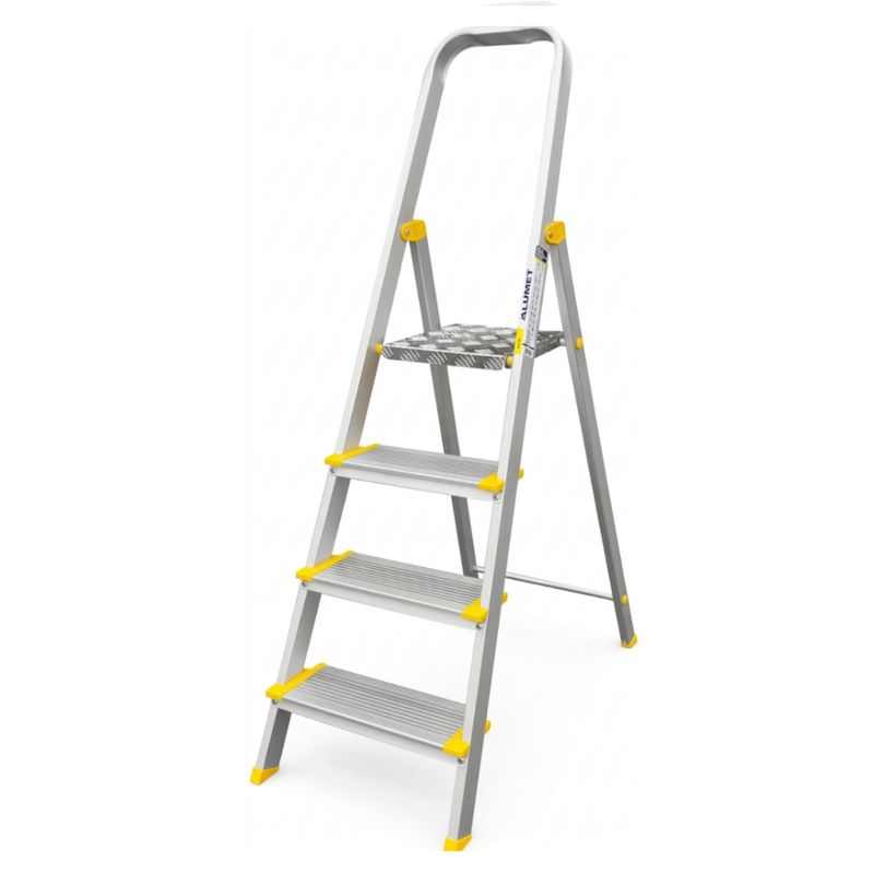 Стремянка алюминиевая 4 ступени профессиональная 0,81м Алюмет