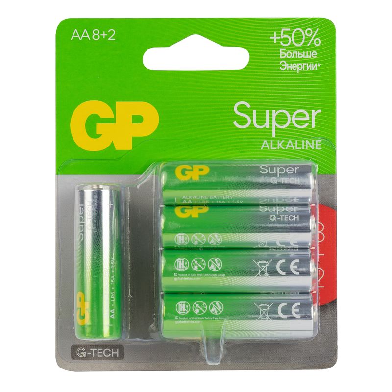 Батарейка алкалиновая GP Super Alkaline 15А АA  10 шт на блистере